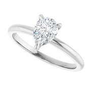 14k White Gold 1/2 CT Pear-Shaped Diamond Solitaire Ring