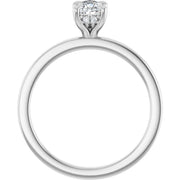 14k White Gold 1/2 CTW Pear-Shaped Diamond Solitaire Ring with 5-Prong Claw Setting