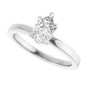 14k White Gold 1/2 CTW Pear-Shaped Diamond Solitaire Ring with 5-Prong Claw Setting