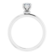 14k White Gold 1/2 CTW Pear-Shaped Diamond Solitaire Ring with 6-Prong Setting