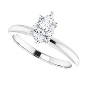 14k White Gold 1/2 CTW Pear-Shaped Diamond Solitaire Ring with 6-Prong Setting