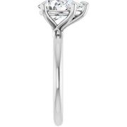 14k White Gold 1/3 CTW Pear-Shaped Diamond Solitaire Ring with 5-Prong Claw Setting