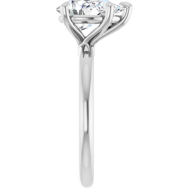 14k White Gold 1/3 CTW Pear-Shaped Diamond Solitaire Ring with 5-Prong Claw Setting