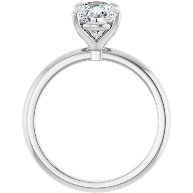 14k White Gold 1/3 CTW Pear-Shaped Diamond Solitaire Ring with 5-Prong Claw Setting