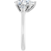 14k White Gold 5/8 CTW Pear-Shaped and Marquise Diamond Three-Stone Ring