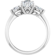 14k White Gold 5/8 CTW Pear-Shaped and Marquise Diamond Three-Stone Ring