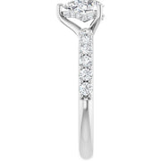 14k White Gold 9/10 CTW Pear-Shaped Diamond Engagement Ring with Accents