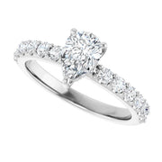 14k White Gold 9/10 CTW Pear-Shaped Diamond Engagement Ring with Accents