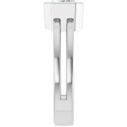 14k White Gold Bezel-Set 1 1/4 CT Emerald-Cut Diamond Ring with Split Shank
