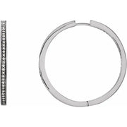 14K White Gold 3/8 CTW Natural Diamond Inside-Outside Hoop Earrings