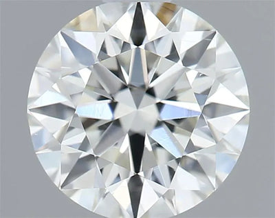 Close-up of a round diamond with a gray background