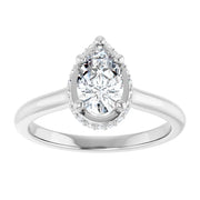 14k White Gold 1 CTW Pear-Shaped Diamond Halo Ring
