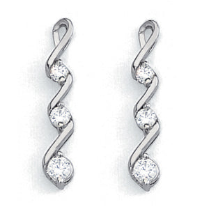 Three Stone Diamond Earring