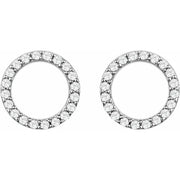 14K White Gold 1/5 CTW Natural Diamond Circle Drop Earrings