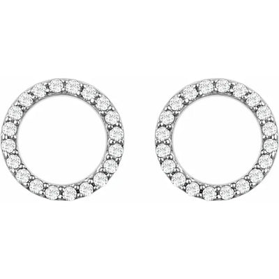 14K White Gold 1/5 CTW Natural Diamond Circle Drop Earrings