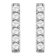 14K White 1/10 CTW Lab-Grown Diamond Bar Earrings