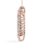 14K Rose Gold Round Diamond Fashion Pendant