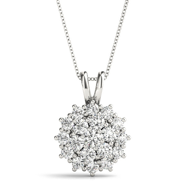 Multi-Diamond Round Pendant