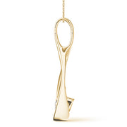 14K Yellow Gold Round Diamond Solitaire Pendant