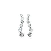 14K White Gold 1/2 CTW Natural Diamond Journey Drop Earrings