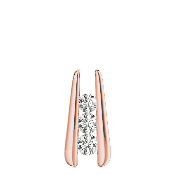 18K Rose Gold 1 ctw Round Diamond Three-Stone Pendant