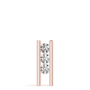 14K Rose Gold 1 CT Diamond 3-Stone Pendant