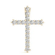 14K Yellow Gold Diamond Cross Pendant