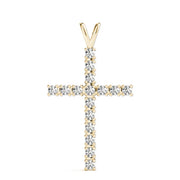 14K Yellow Gold Diamond Cross Pendant