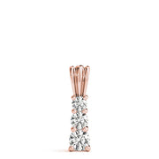 Rose Gold 0.75 CT Round Diamond Three-Stone Pendant