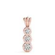 14K Rose Gold Diamond Three-Stone Pendant