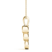 14K Yellow Gold Round Diamond Three-Stone Pendant