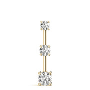 14K Yellow Gold 1 CT Diamond Three Stone Pendant