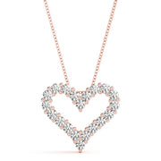 Rose Gold 1 CT Diamond Fashion Pendant Necklace