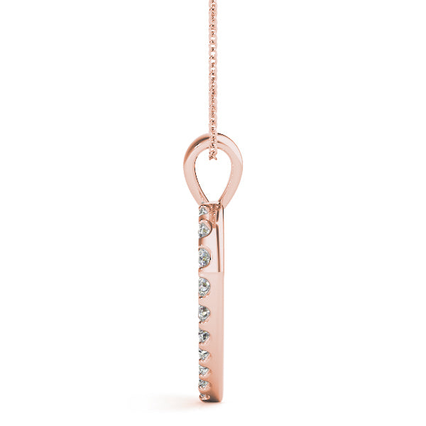 14K Rose Gold Multi-Diamond Fashion Pendant