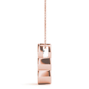 14K Rose Gold 1 CT Diamond 3-Stone Pendant