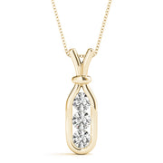 14K Yellow Gold 3-Stone Diamond Pendant