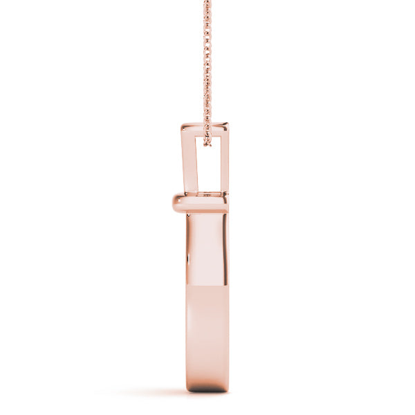 14K Rose Gold Diamond 3-Stone Pendant Necklace