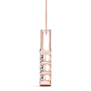 14K Rose Gold 1 CT Diamond 3-Stone Pendant