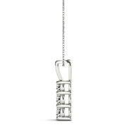 Round Diamond 3-Stone Pendant Necklace