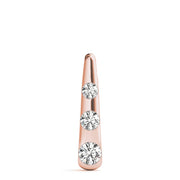 14K Rose Gold Round Diamond Three Stone Pendant