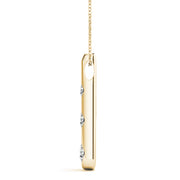 14K Yellow Gold 1/2 ct Diamond Three-Stone Pendant