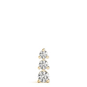 14K Yellow Gold Round Diamond 3-Stone Pendant