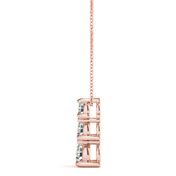 14K Rose Gold 1 CT Diamond Three-Stone Pendant