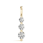 14K Yellow Gold 1 ct Round Diamond Pendant