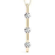 14K Yellow Gold 1 CT Diamond 3-Stone Pendant