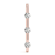14K Rose Gold 1 ct Diamond 3-Stone Pendant