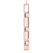 14K Rose Gold 1 ct Diamond 3-Stone Pendant