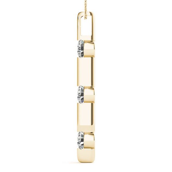 14K Yellow Gold 1 CT Diamond 3-Stone Pendant