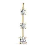 14K Yellow Gold 1 CT Diamond Three Stone Pendant