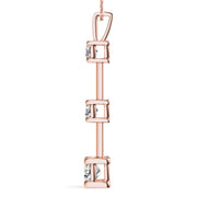 14K Rose Gold 1 CT Diamond Three-Stone Pendant
